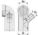 Отвод с левым патрубком для внутренней канализации Sinikon Стандарт 110/50 х 45° (для унитаза, белый)
