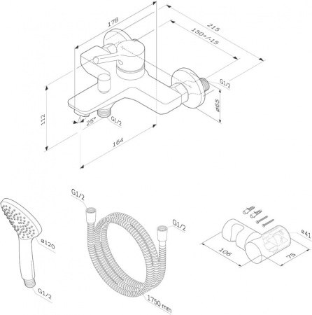 Смеситель AM.PM X-Joy S F85B15000 для ванны с душем