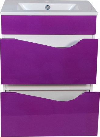 Мебель для ванной Bellezza Эйфория 60 фиолетовая с раковиной Квадро