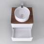 Мебель для ванной Jorno Wood 60, белая, темная столешница