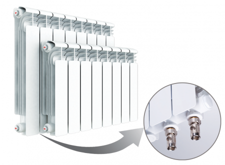 Радиатор алюминиевый секционный Rifar Alum Ventil 350 х 9 секций (подключение нижнее справа)