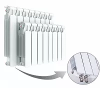Радиатор биметаллический секционный Rifar Monolit Ventil 500 х 7 секций (подключение нижнее справа)